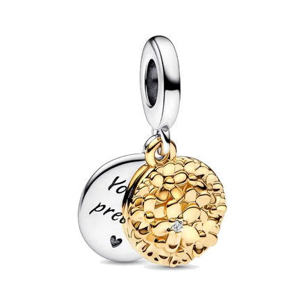 My Pandora Two-tone Daisy Double Dangle Charm