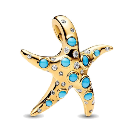 Sparkling Blue Starfish Dangle Charm
