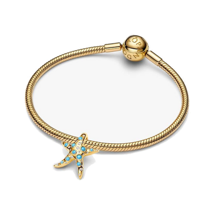 Sparkling Blue Starfish Dangle Charm