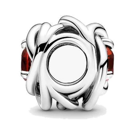 January Red Eternity Circle Charm