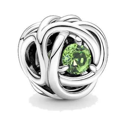 August Spring Green Eternity Circle Charm