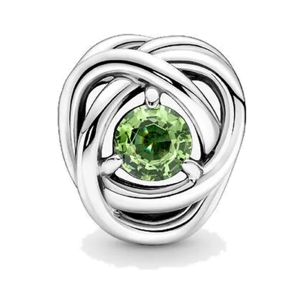 August Spring Green Eternity Circle Charm