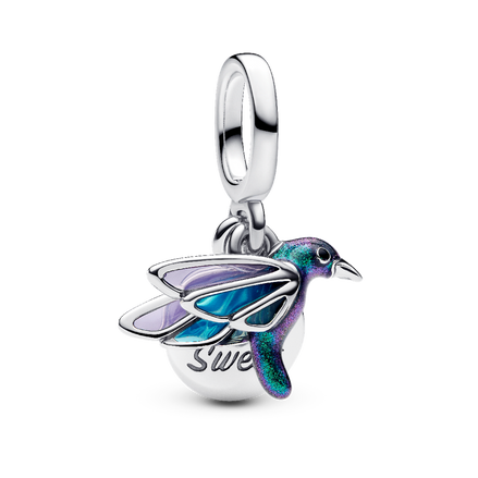 Hummingbird Double Dangle Charm - ZZ1883_2