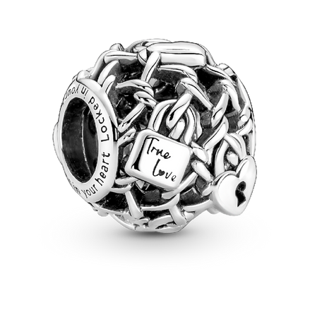 Openwork Chain Link Padlock Charm