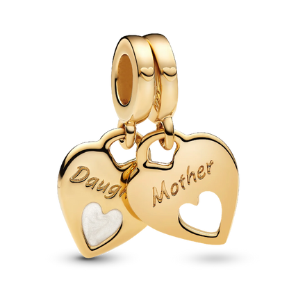 Double Heart Split Dangle Charm