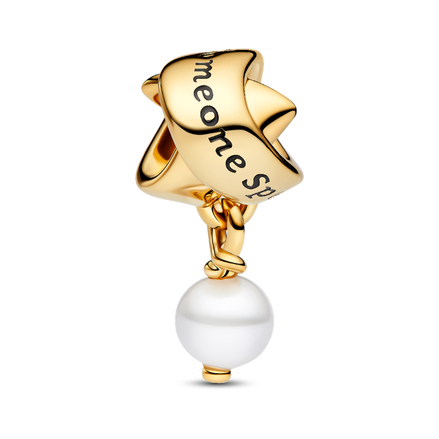 Treated Freshwater Cultured Pearl Ribbon Charm