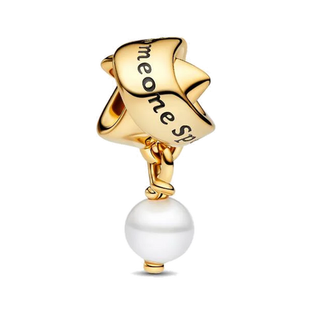 Treated Freshwater Cultured Pearl Ribbon Charm