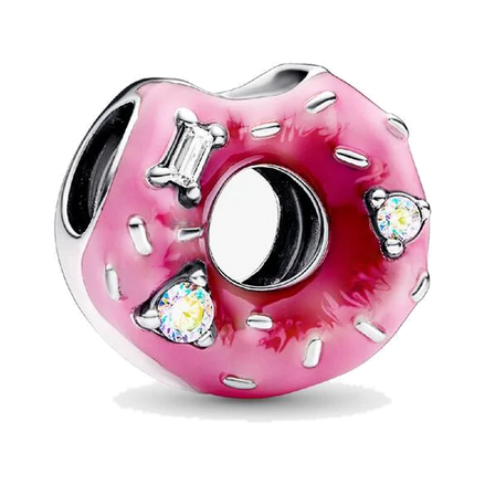 Sparkling Sprinkled Donut Charm
