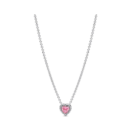Pink Elevated Heart Necklace