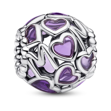 Openwork Hearts Mom Charm