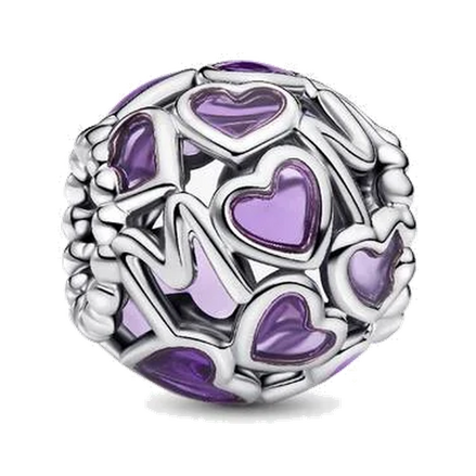 Openwork Hearts Mom Charm