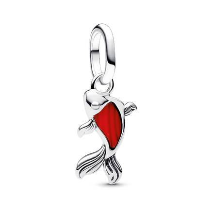 Red Murano Glass Koi Fish Mini Dangle Charm