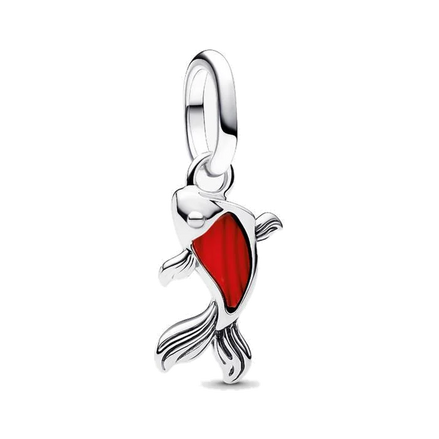 Red Murano Glass Koi Fish Mini Dangle Charm