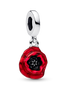 Red Flower Dangle Charm
