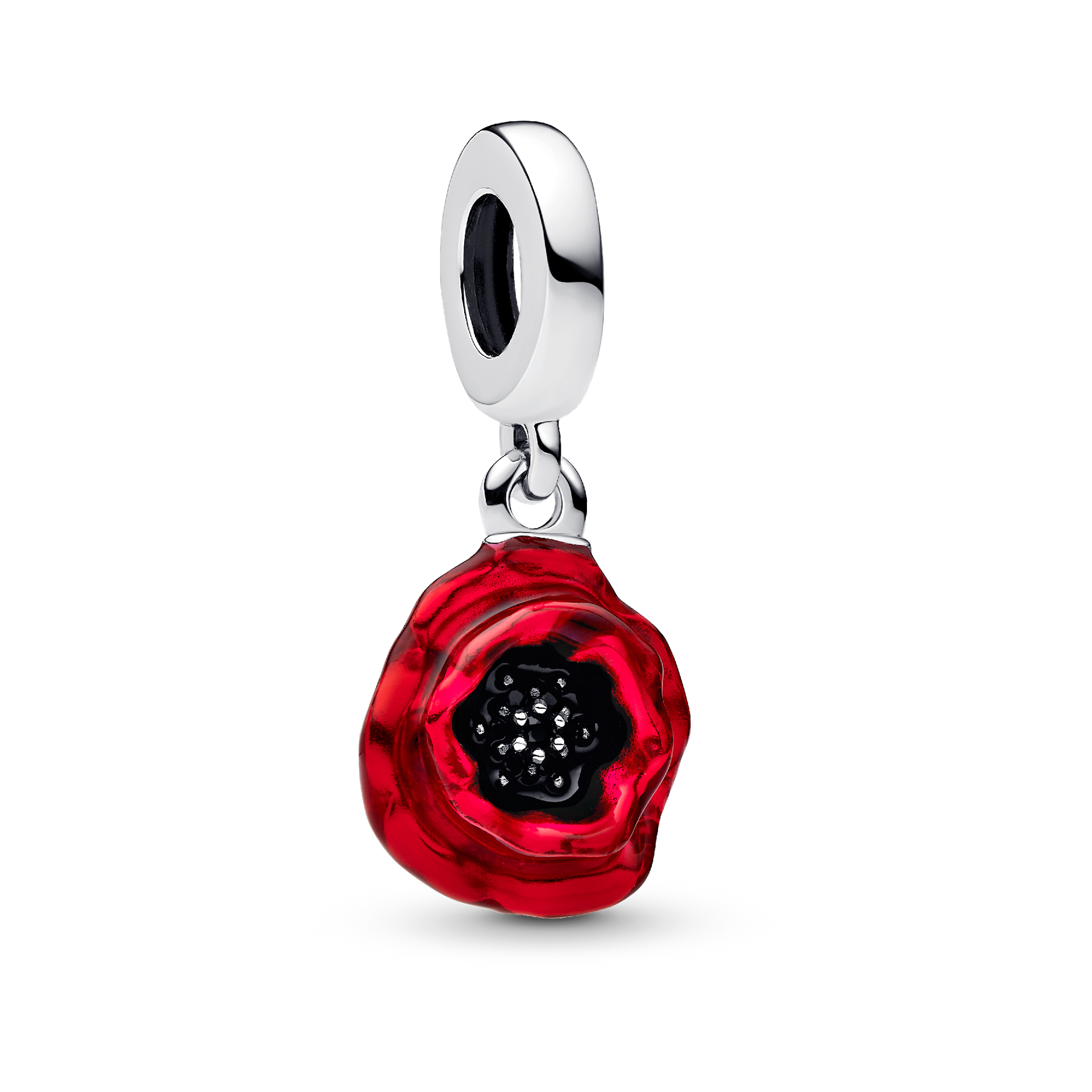 Red Flower Dangle Charm