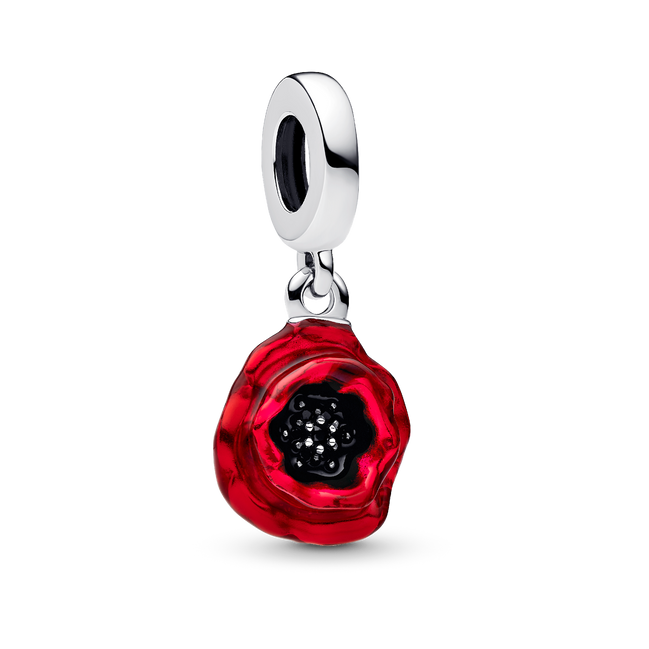 Red Flower Dangle Charm
