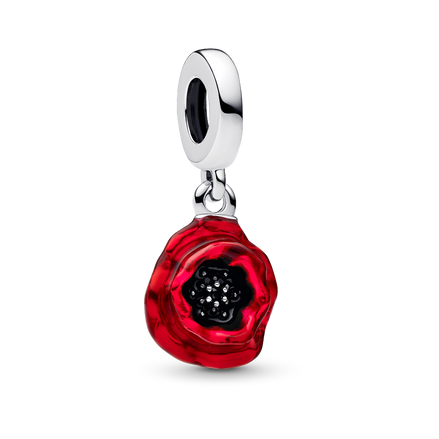 Red Flower Dangle Charm
