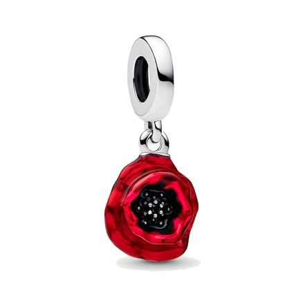 Red Flower Dangle Charm