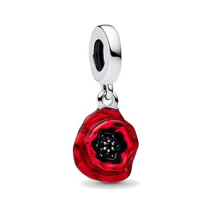 Red Flower Dangle Charm
