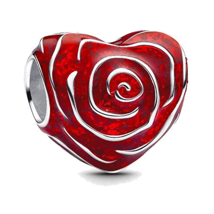 Rose Heart Charm
