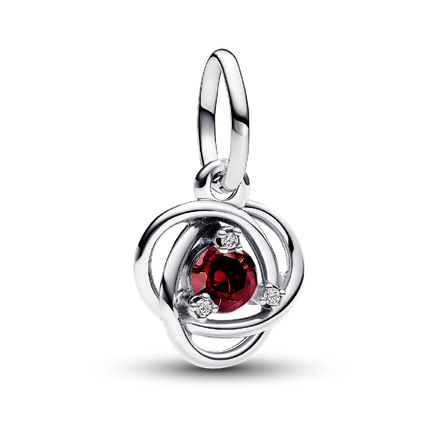 Red Eternity Circle Dangle Charm