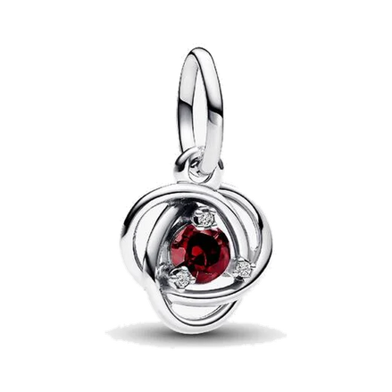 Red Eternity Circle Dangle Charm