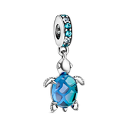 Murano Glass Sea Turtle Dangle Charm