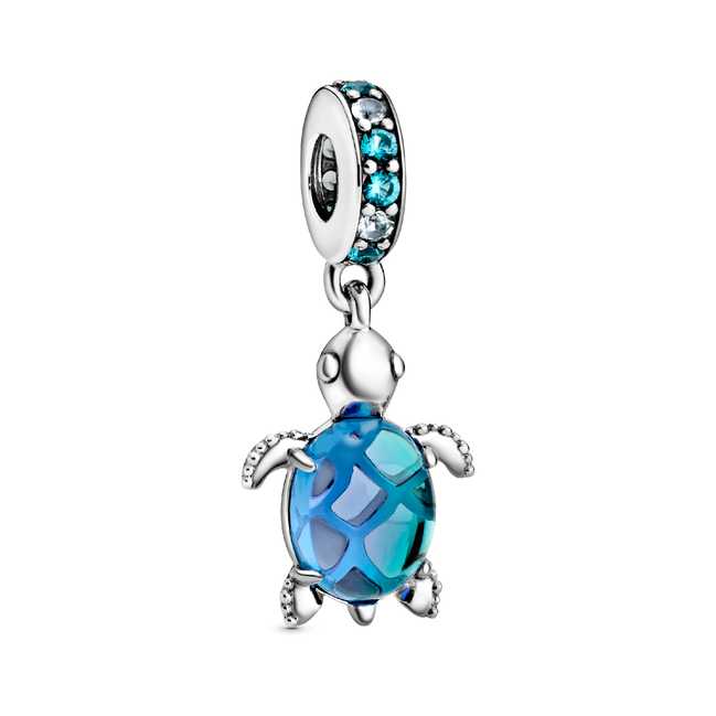 Murano Glass Sea Turtle Dangle Charm