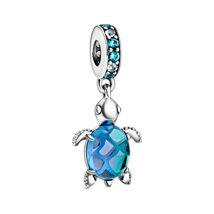 Murano Glass Sea Turtle Dangle Charm
