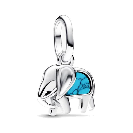 Turquoise-colored Elephant Mini Dangle Charm