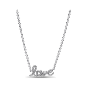 Sparkling Handwritten Love Collier Necklace