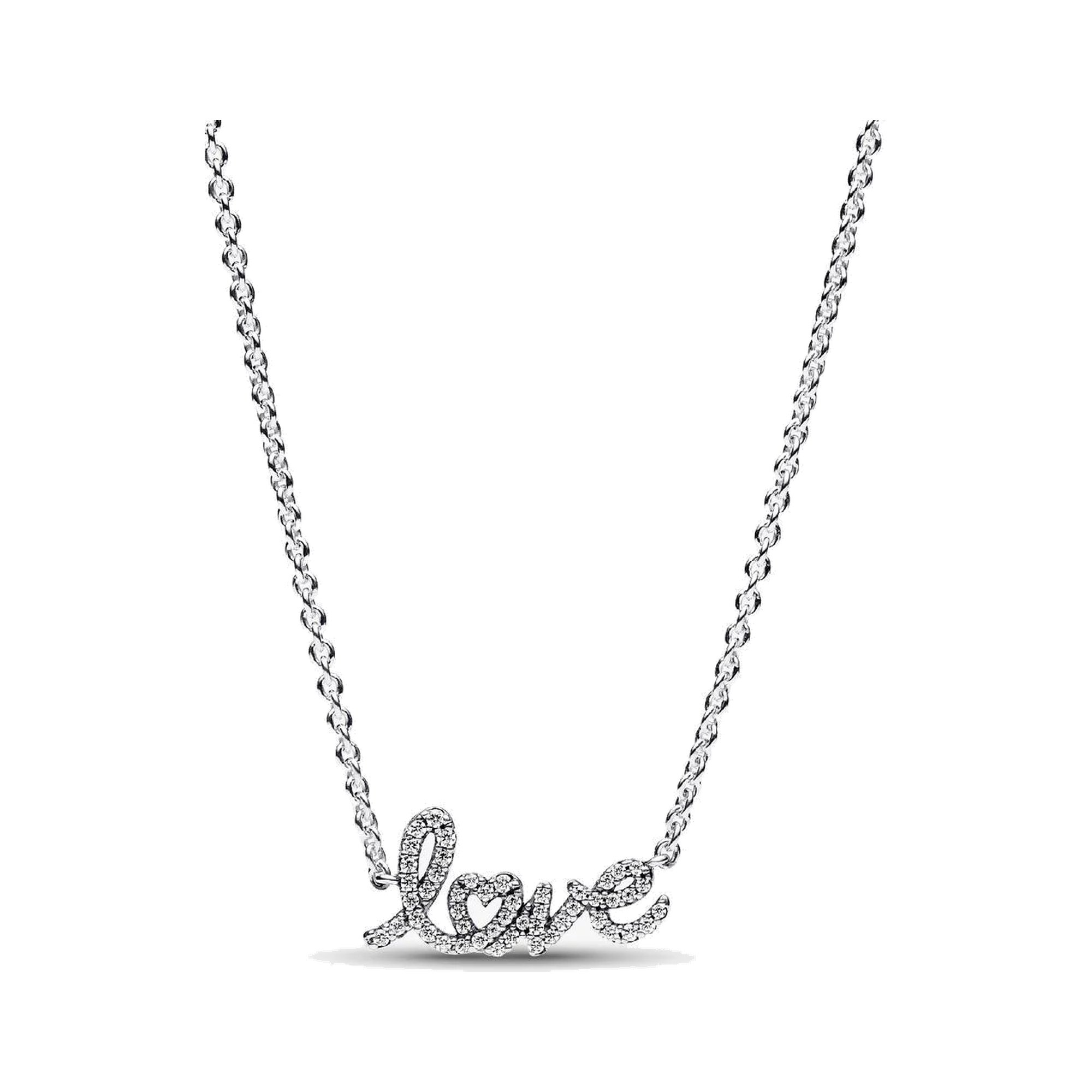 Sparkling Handwritten Love Collier Necklace