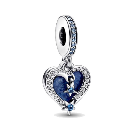Celestial Shooting Star Heart Double Dangle Charm