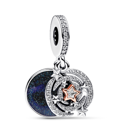 Two-tone Shooting Star Double Dangle Charm