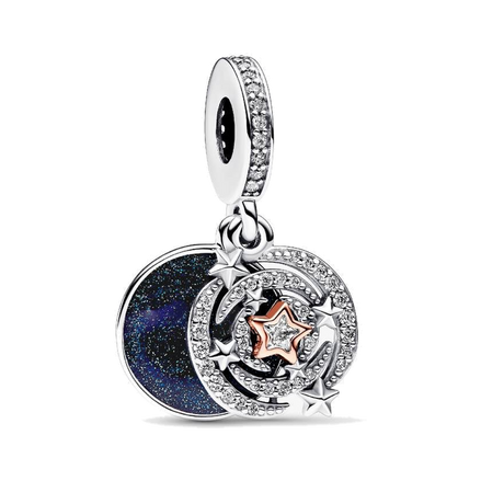 Two-tone Shooting Star Double Dangle Charm