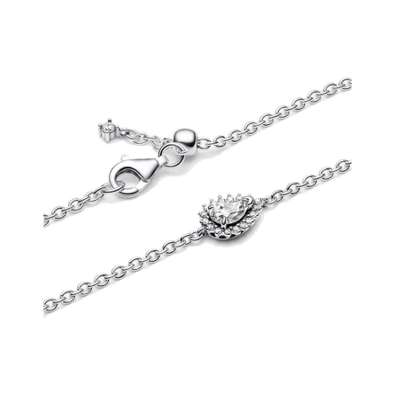 Sparkling Pear Halo Chain Bracelet