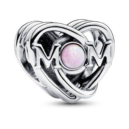 Openwork Mom & Heart Charm