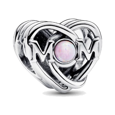 Openwork Mom & Heart Charm