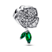 Sparkling Rose in Bloom Charm