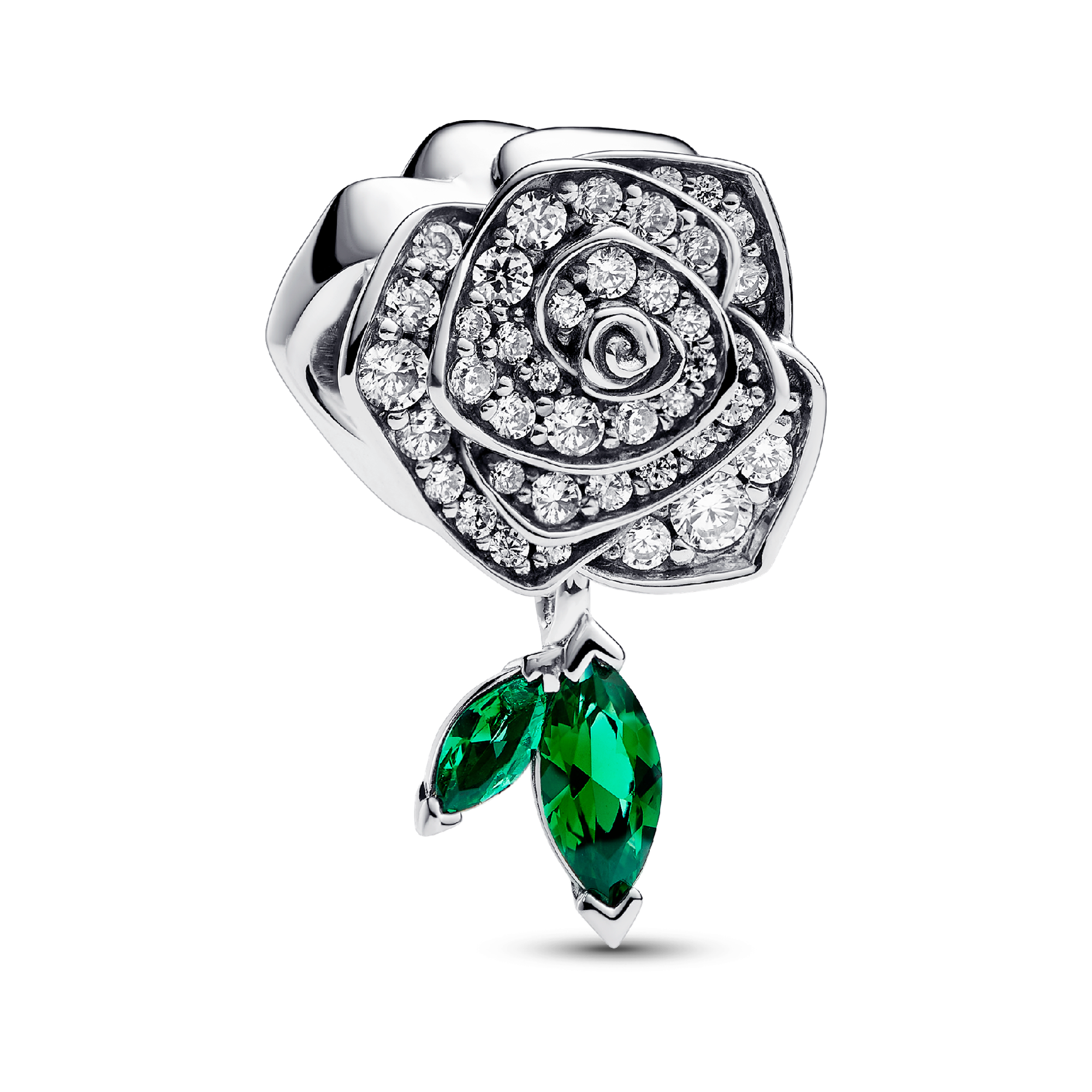 Sparkling Rose in Bloom Charm