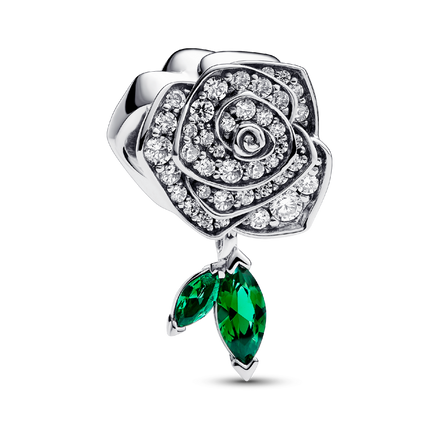Sparkling Rose in Bloom Charm