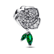 Sparkling Rose in Bloom Charm