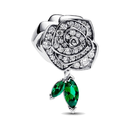 Sparkling Rose in Bloom Charm