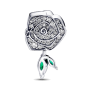 Sparkling Rose in Bloom Charm