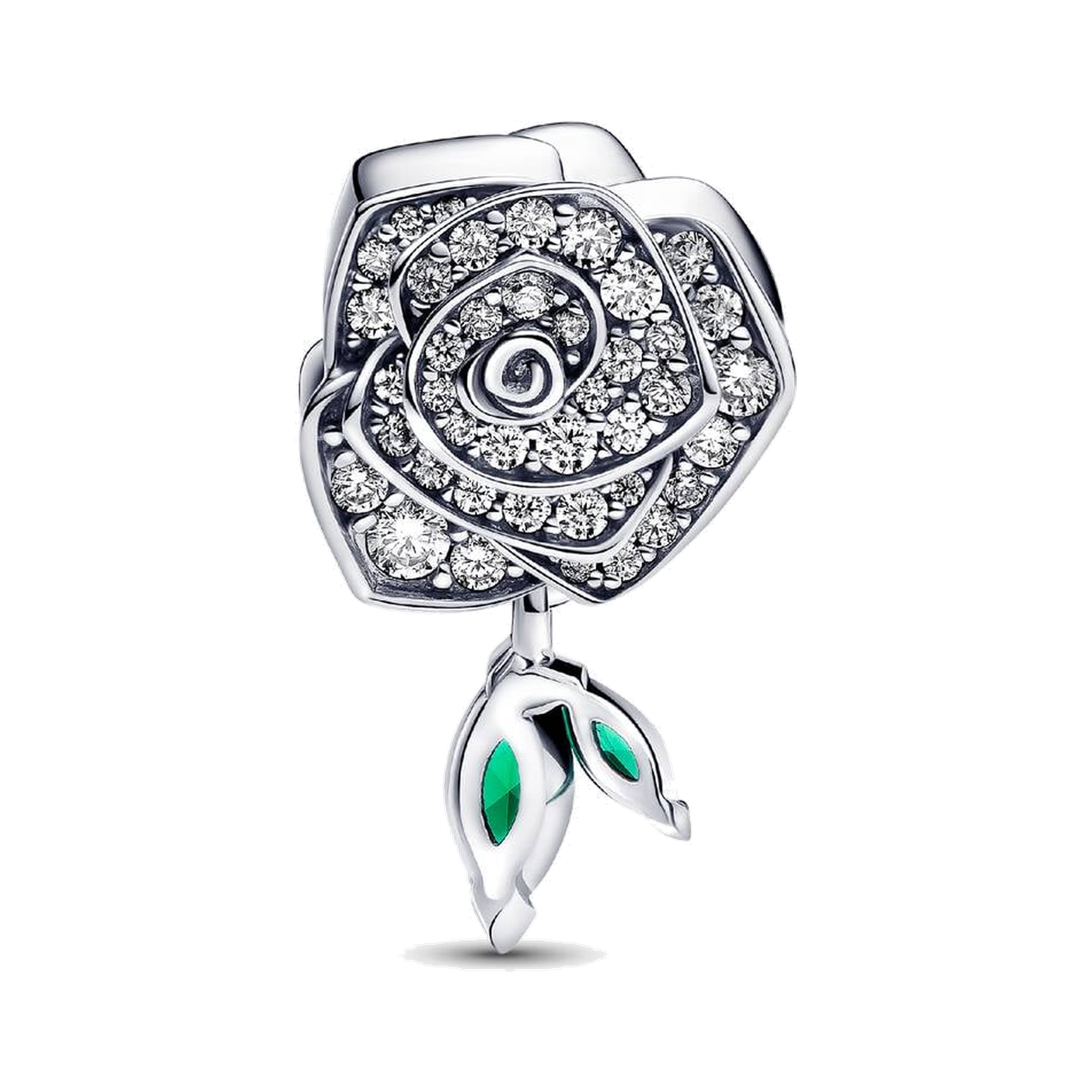 Sparkling Rose in Bloom Charm