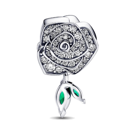 Sparkling Rose in Bloom Charm