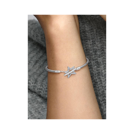 Pandora Moments Asymmetric Star T-bar Snake Chain Bracelet