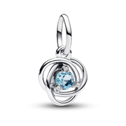 Sea Aqua Blue Eternity Circle Dangle Charm