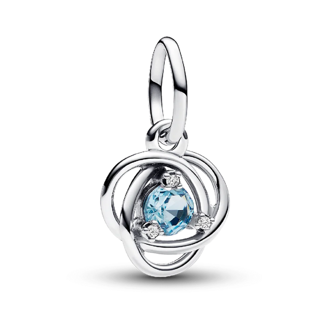 Sea Aqua Blue Eternity Circle Dangle Charm