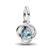 Sea Aqua Blue Eternity Circle Dangle Charm